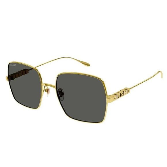 NEW Gucci GG1434S 001 Yellow Gold Grey Unisex Authentic main image 4